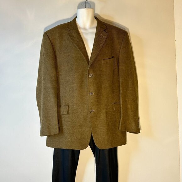 Michael Kors Mens Mossy Green 100% Wool sports coat/ Blazer Old Money Preppy - Picture 4 of 12